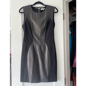Rebecca Minkoff womens sleeveless leather midi dress size 4 worn once